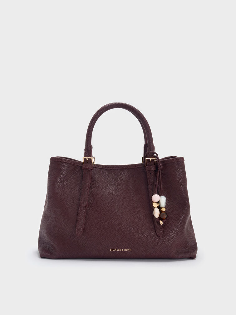Baral Bead-Charm Tote Bag, Wineberry Red, hi-res