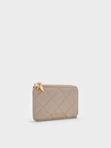 Arrietty Quilted Zip-Around Wallet, Taupe, hi-res