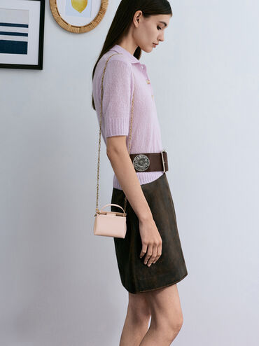 กระเป๋าขนาดไมโครรุ่น Bosie, สีซอฟต์พิงค์, hi-res