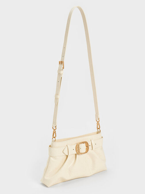 Avis Belted Ruched Shoulder Bag, , hi-res