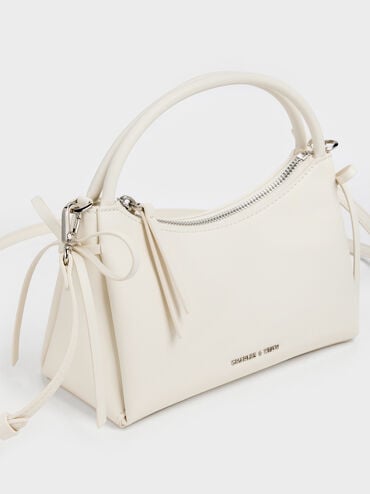 Hazel Bow Top Handle Bag, Cream, hi-res