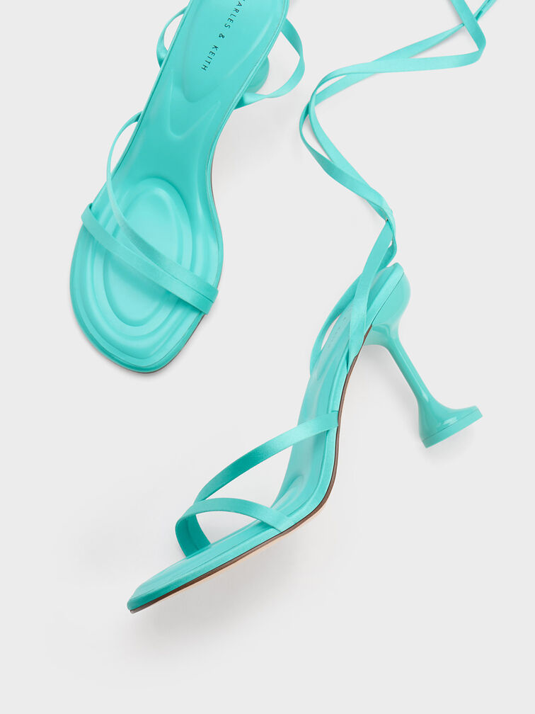 Celestine Sculptural Heel Strappy Sandals, สีฟ้า, hi-res