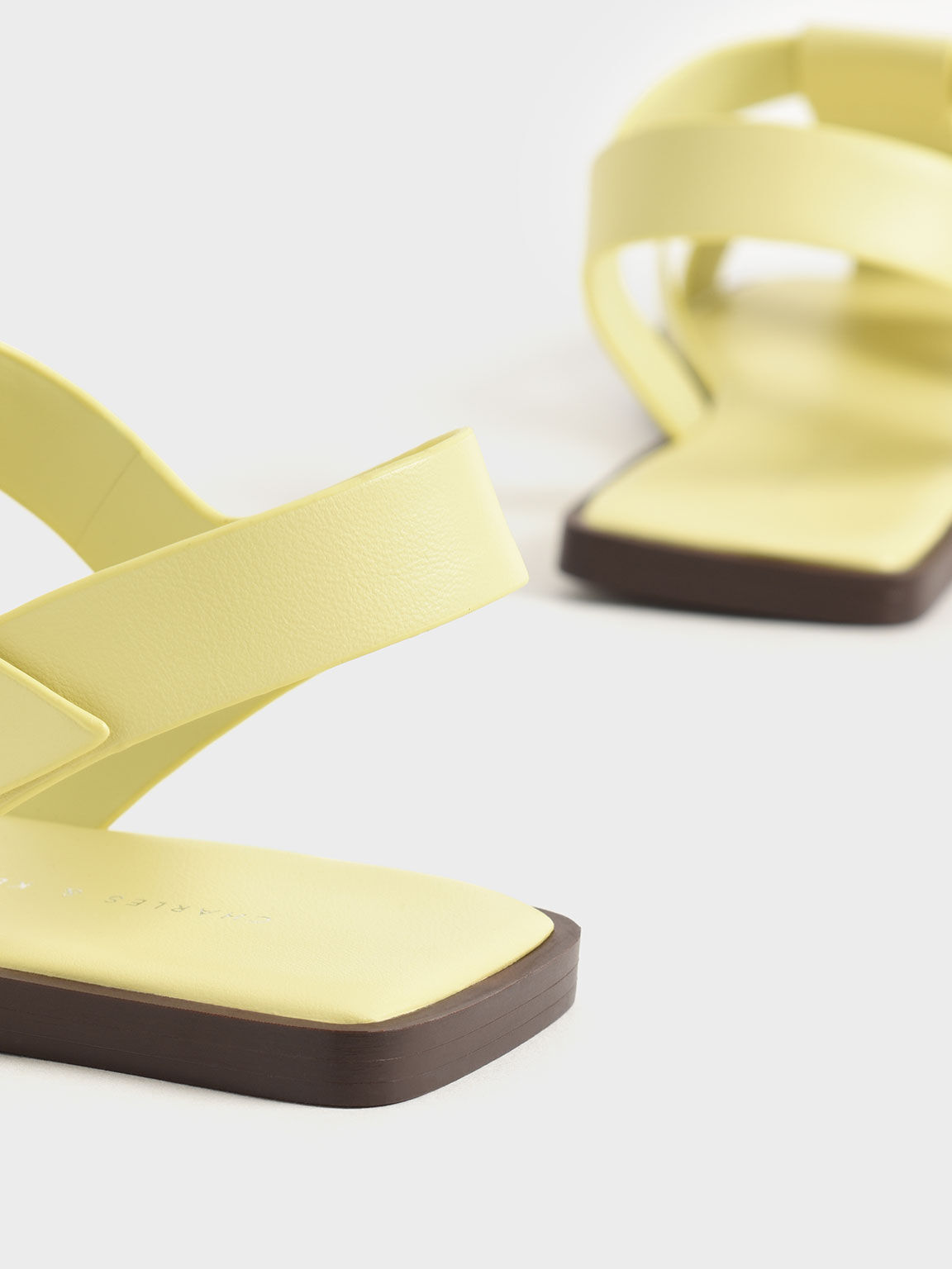 Strappy Crossover Sandals, Yellow, hi-res