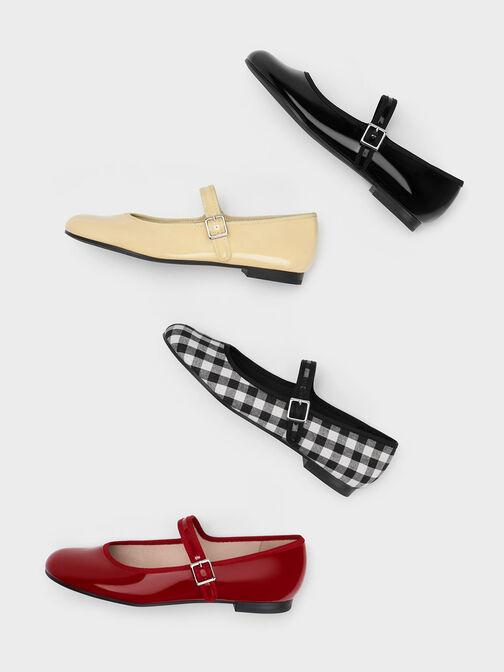 Patent Buckled Mary Jane Flats, , hi-res
