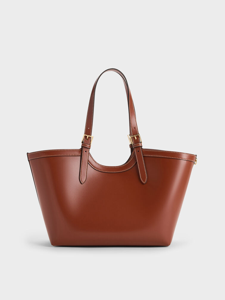 กระเป๋าโท้ทไซซ์ใหญ่พิเศษรุ่น Enola, สีอิฐ, hi-res