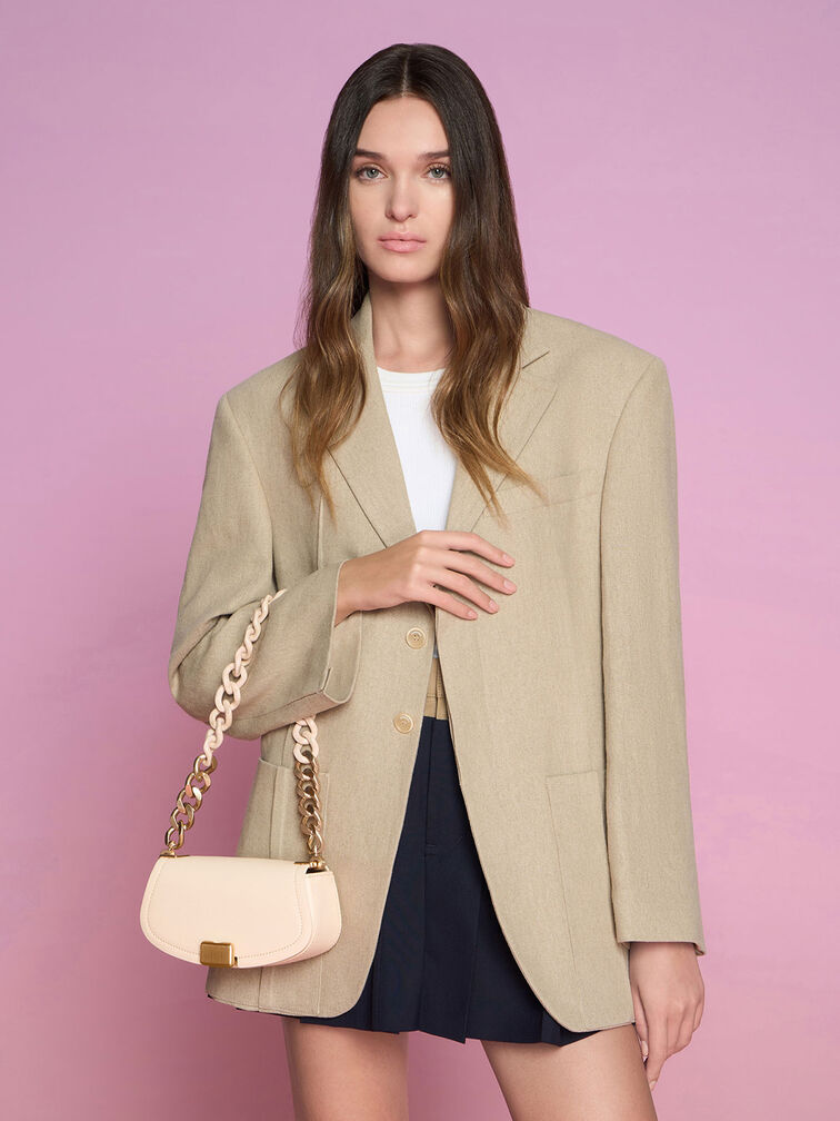 Sonnet Two-Tone Chain Handle Shoulder Bag, , hi-res