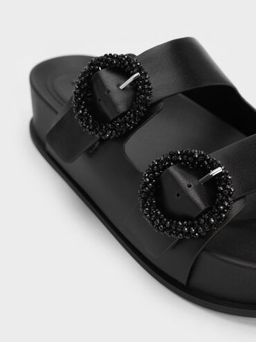 Beaded Circle Slide Sandals, , hi-res