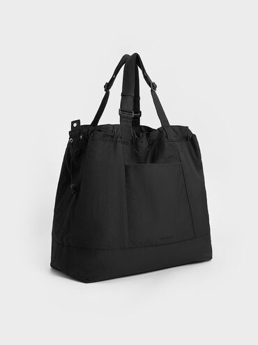 Terra Nylon Reversible Tote Bag, Noir, hi-res