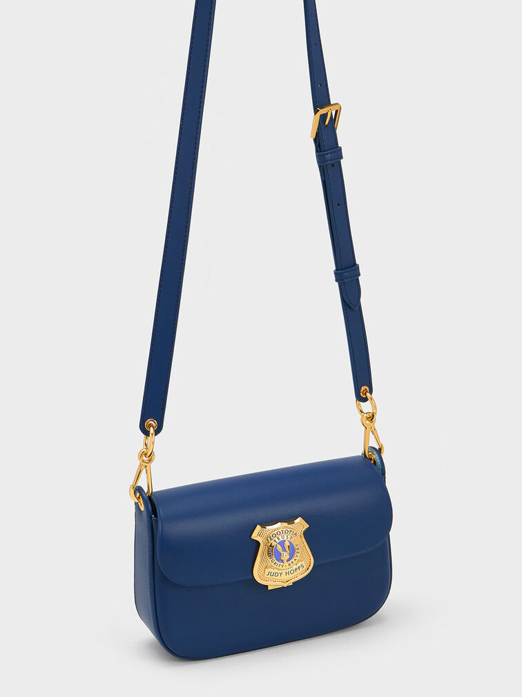 Judy Hopps Metallic Accent Shoulder Bag, Navy, hi-res