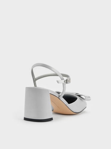 Brantley Bow Ankle-Strap Pumps, Grey, hi-res