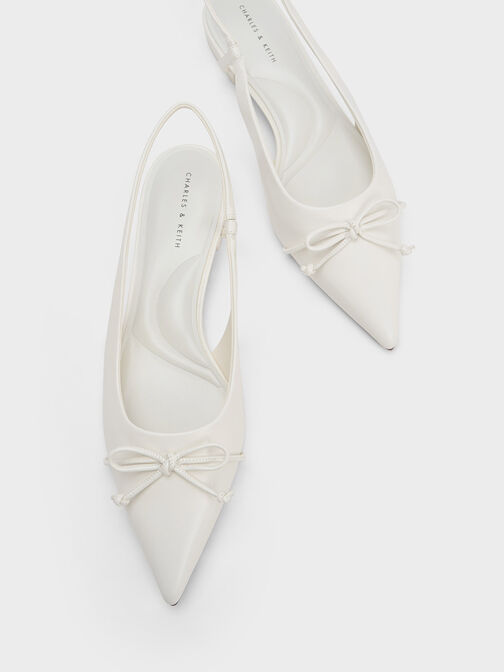 Bow Pointed-Toe Slingback Ballerinas, , hi-res