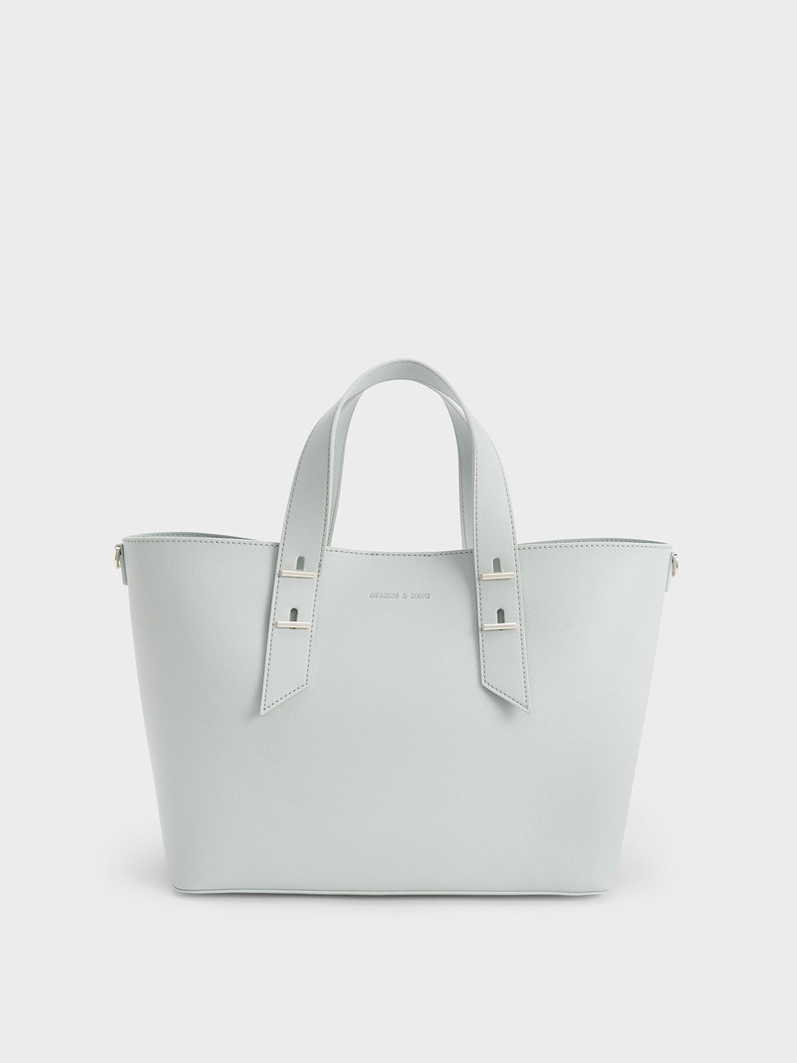 Double Handle Hobo Bag Light Grey