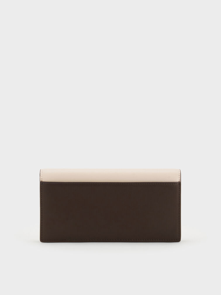 Nasrin Colourblock Geometric Long Wallet, Multi Brown, hi-res