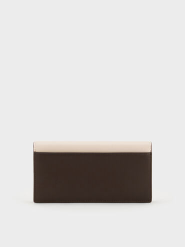 Nasrin Colourblock Geometric Long Wallet, Multi Brown, hi-res