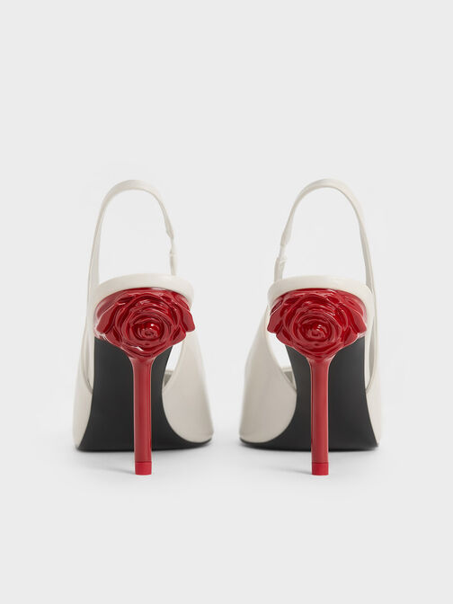 รองเท้าส้นสูงแบบรัดส้นดีไซน์ส้นดอกกุหลาบรุ่น Flor, , hi-res
