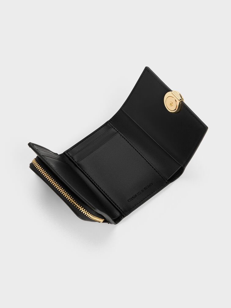 กระเป๋าสตางค์ใบสั้นรุ่น Behn, สีดำ, hi-res