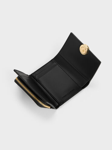 กระเป๋าสตางค์ใบสั้นรุ่น Behn, สีดำ, hi-res