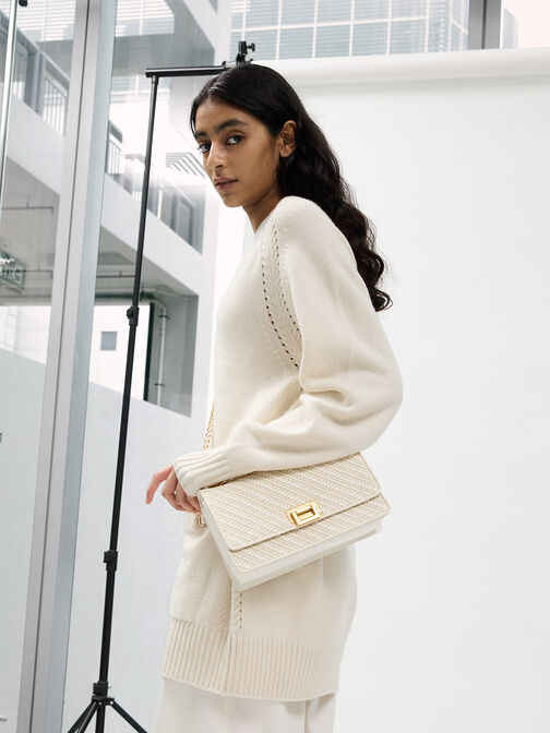 Chain Handle Shoulder Bag, , hi-res