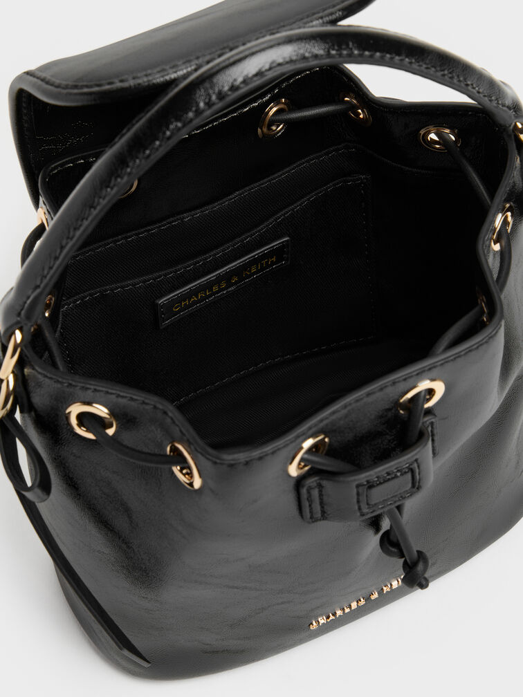 Dalia Bow Top Handle Bag, Black, hi-res