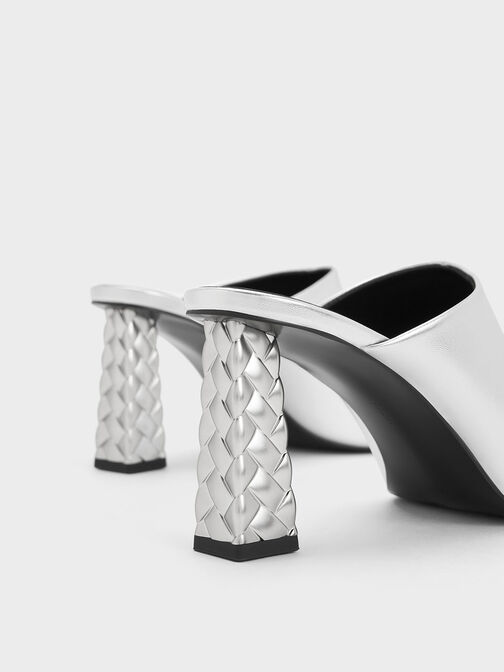 Open Toe Quilted Heel Mules, , hi-res