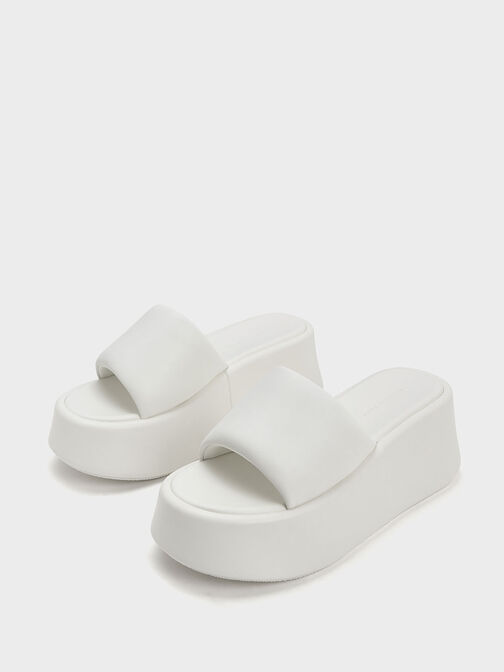 Constance Flatform Sandals, สีขาว, hi-res