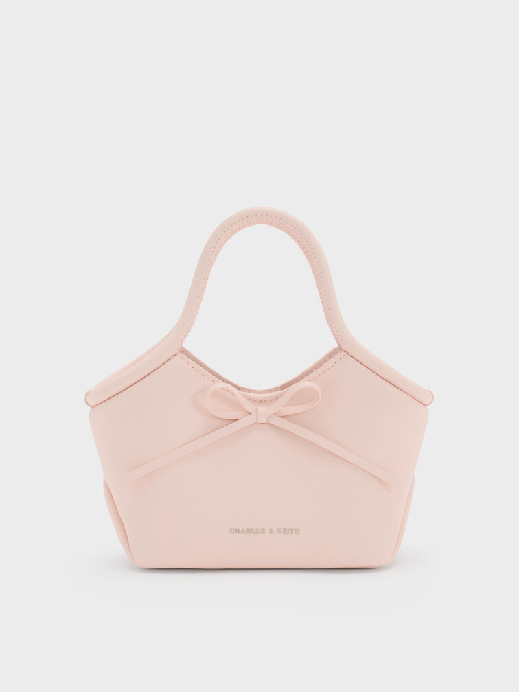 Hazel Bow Tubular Top Handle Bag, Soft Pink, hi-res