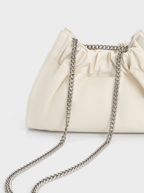 Cyrus Slouchy Chain-Handle Bag, สีครีม, hi-res