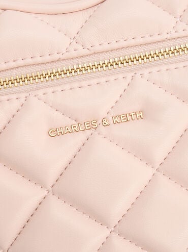 Paffuto Quilted Heart Crossbody Bag, Soft Pink, hi-res