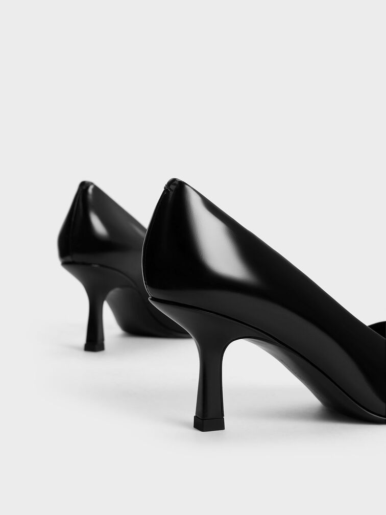 Metallic Accent Kitten-Heel Pointed-Toe Pumps, Black Boxed, hi-res