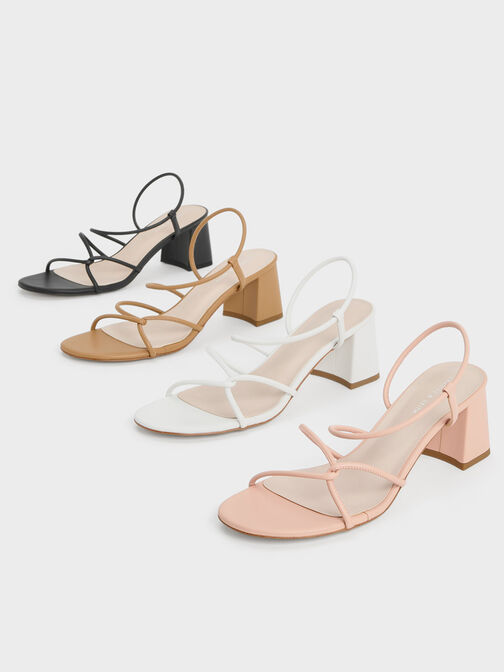 Meadow Strappy Block Heel Sandals, สีดำ, hi-res