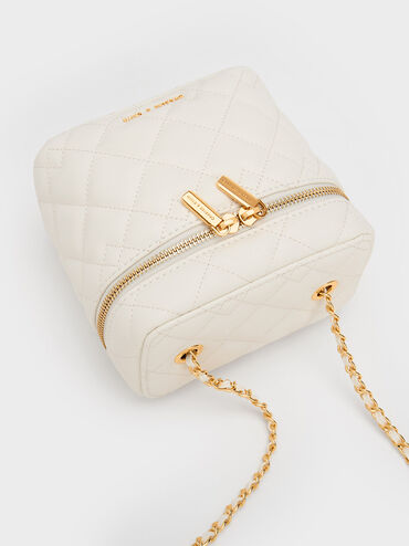 Nezu Quilted Boxy Bag, White, hi-res