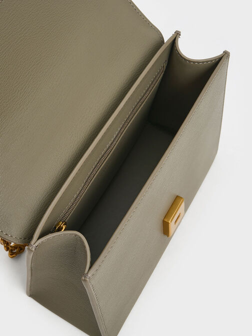 Front Flap Chain Handle Crossbody Bag, , hi-res