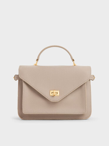 Mini Chance Turn-Lock Crossbody Bag, Taupe, hi-res