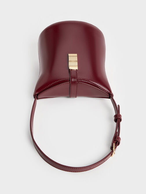 Wisteria Belted Bucket Bag, Burgundy, hi-res