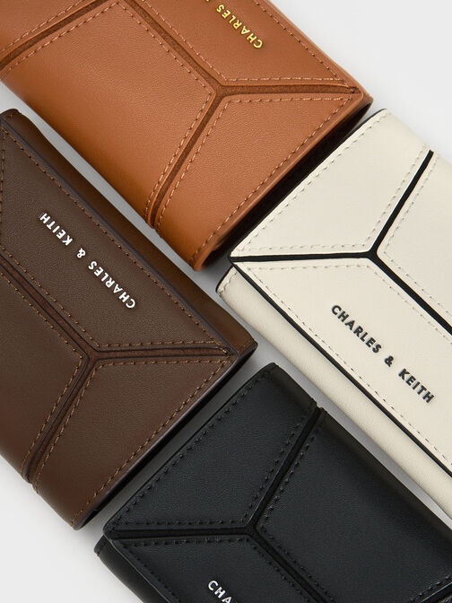 Nasrin Geometric Wallet, สีดำอะไหล่สีเงิน, hi-res