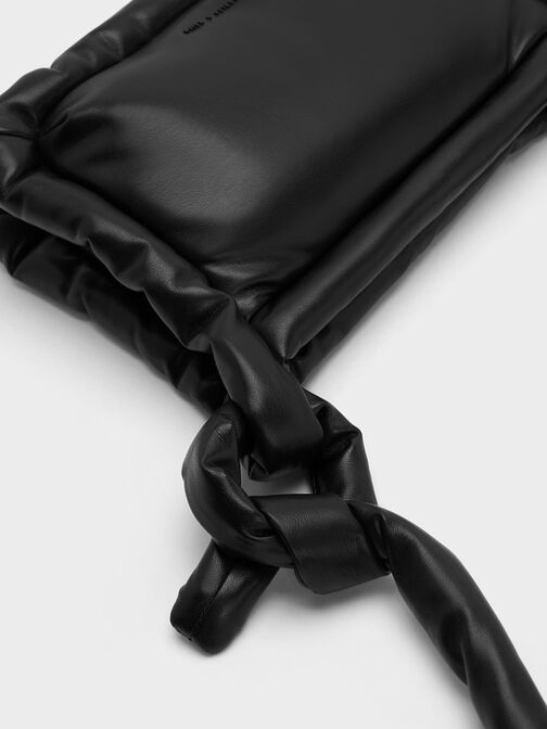 Errya Nylon Puffy Crossbody Bag, สีดำอะไหล่สีดำ, hi-res