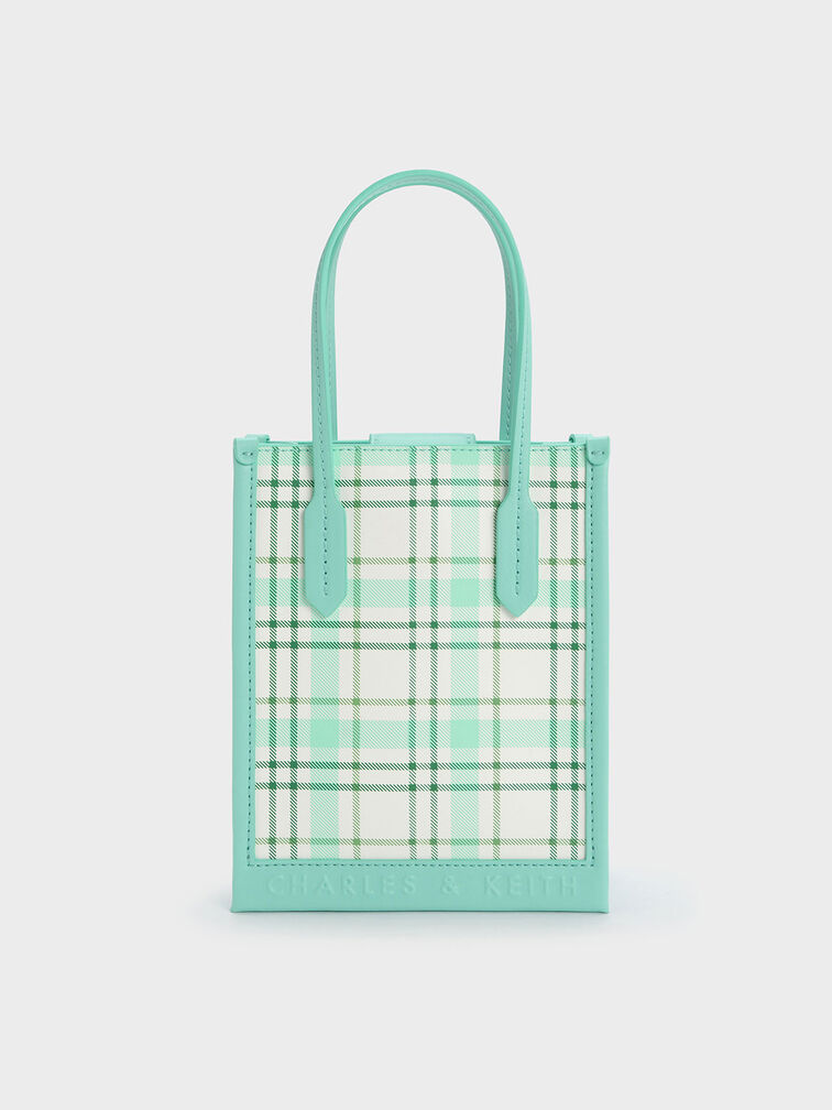 Oona Checkered Geometric Tote Bag, , hi-res