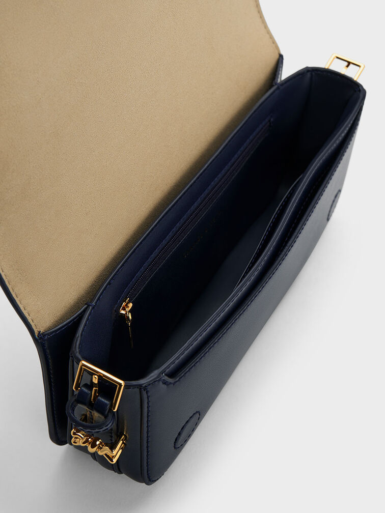 Henrietta Shoulder Bag, Navy, hi-res