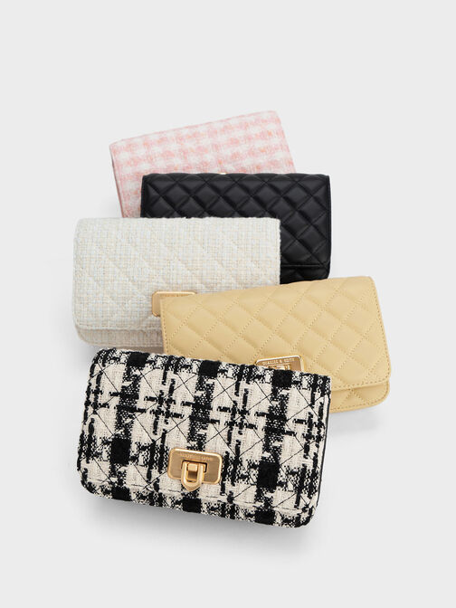 Cressida Tweed Push-Lock Clutch, , hi-res