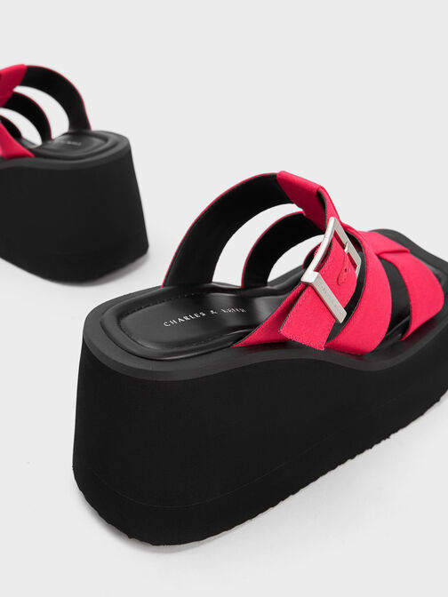 IIsa Flatform Gladiator Sandals, สีฟูเชีย, hi-res
