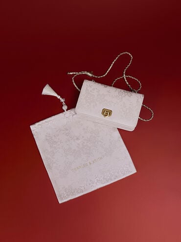 Jacquard Mini Bag, Cream, hi-res