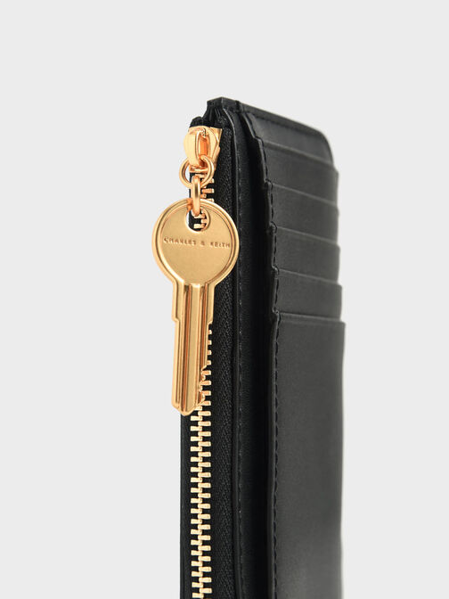 Zip-Around Mini Wallet, Black, hi-res