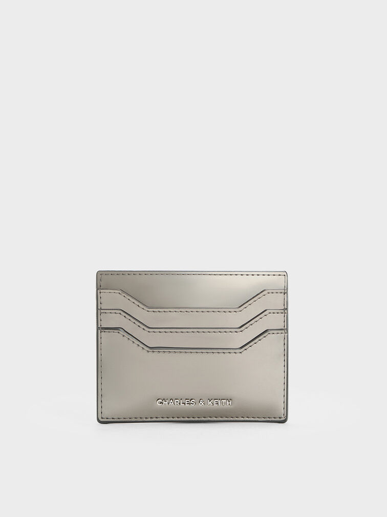 Carli Metallic Multi-Slot Card Holder, Pewter, hi-res