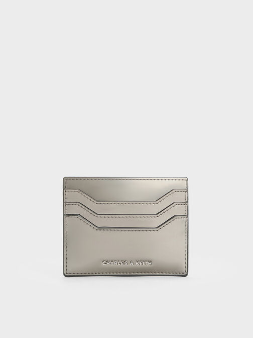 Carli Metallic Multi-Slot Card Holder, Pewter, hi-res