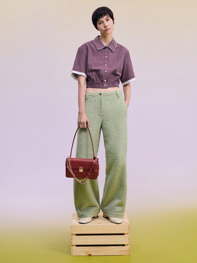 Acelynn Rope-Chain Shoulder Bag, Burgundy, hi-res