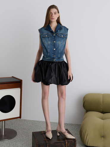 Lando Pointed-Toe Metallic-Buckle Heeled Mules, Chalk, hi-res