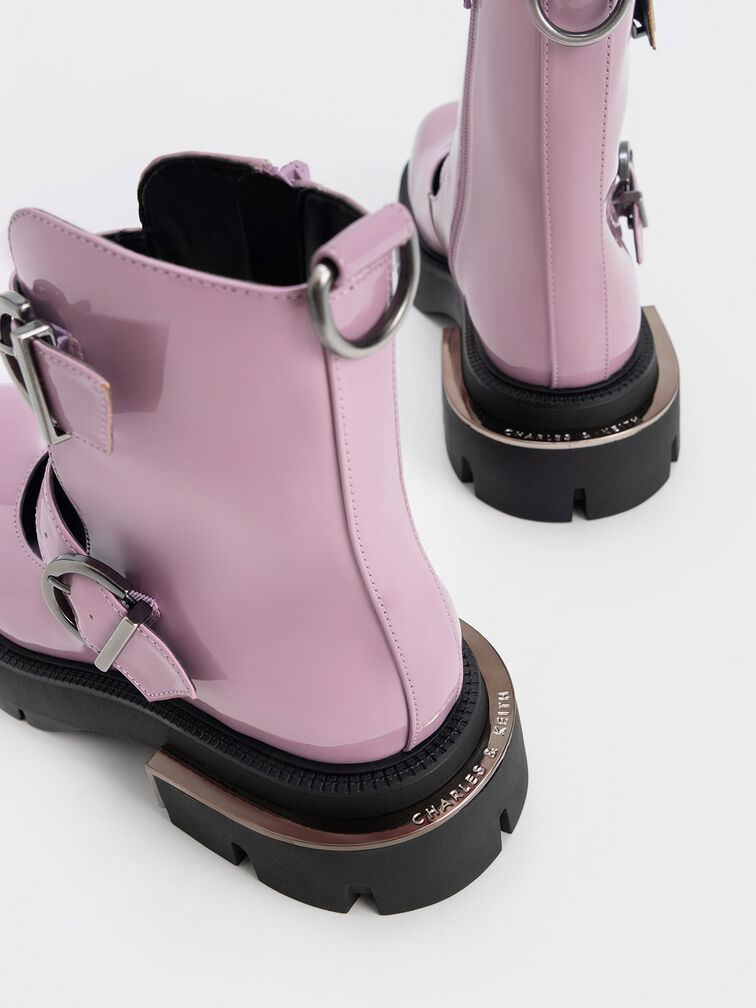 Selma Patent Buckled Chunky Boots, , hi-res