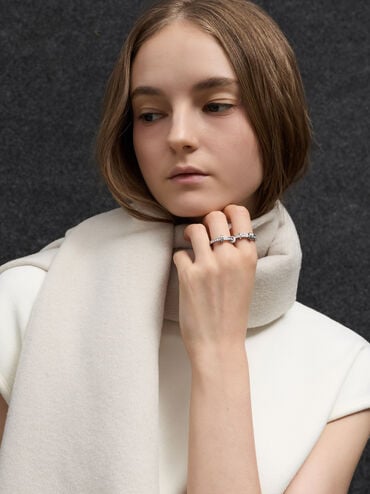 แหวนประดับคริสตัลรุ่น Hermione, สีเงิน, hi-res