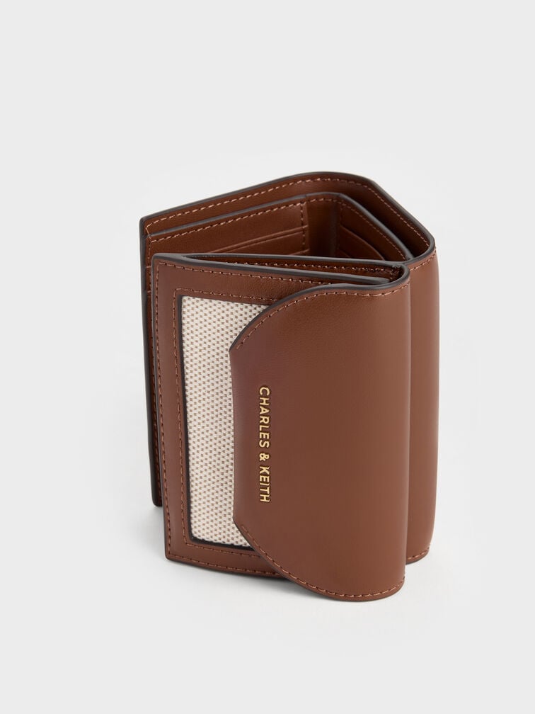 กระเป๋าสตางค์วัสดุผ้าแคนวาสรุ่น Enola, สีช็อคโกแลต, hi-res