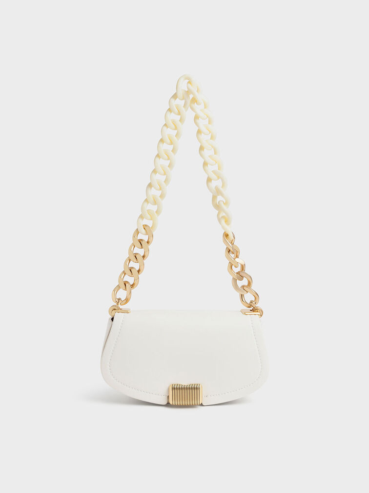 Sonnet Two-Tone Chain Handle Shoulder Bag, , hi-res